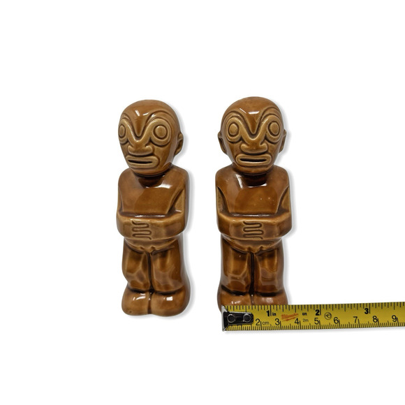 Vintage Trader Vics Japan Tiki Salt and Pepper Shakers Imperial Imports MCM EUC - Picture 7 of 8